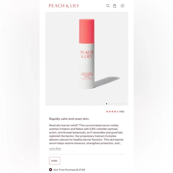 NEW 5 Pc Peach & Lily Set Pore Toner, Barrier Serum, Eye Cream & Cleanser